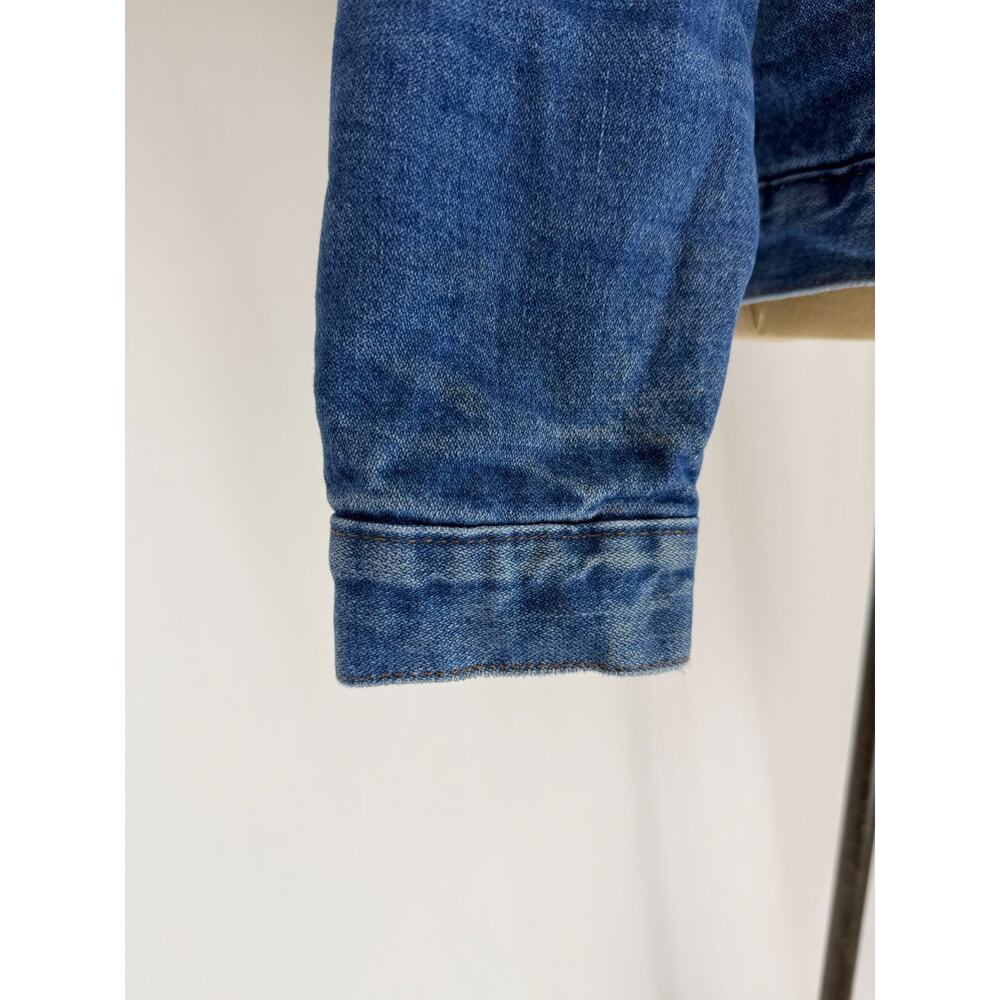 90's Vintage WRANGLER Sherpa Lined Denim Jacket Men's Trucker MEDIUM #0101 - Picture 9 of 16